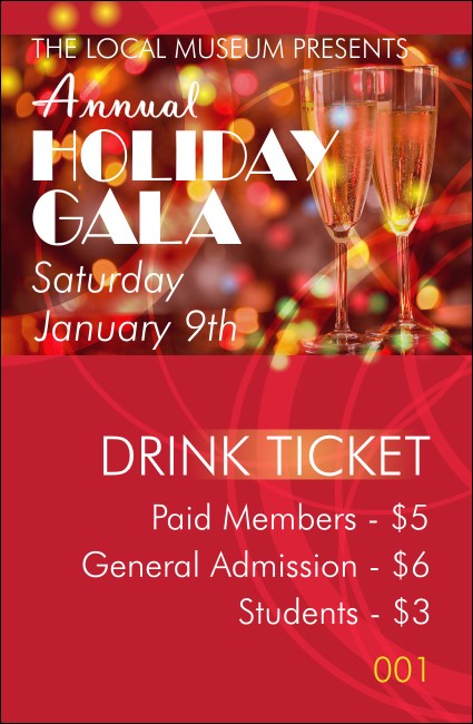 Champagne Lights Drink Ticket Product Front
