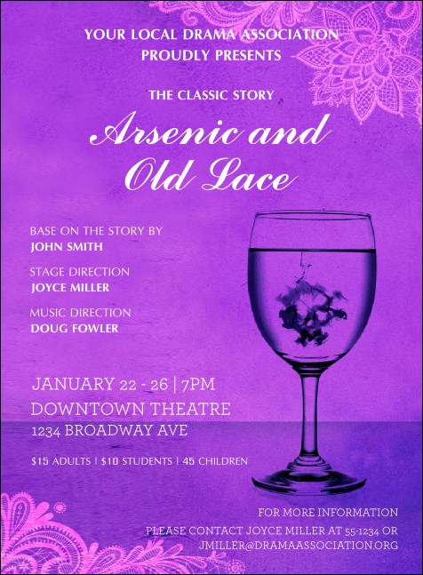 Arsenic & Old Lace Invitation Product Front
