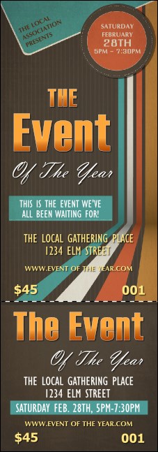 All Purpose Retro Event Ticket Product Front