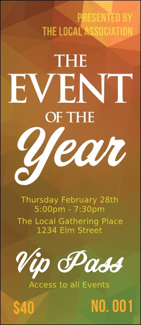 Orange Geometric VIP Pass Product Front