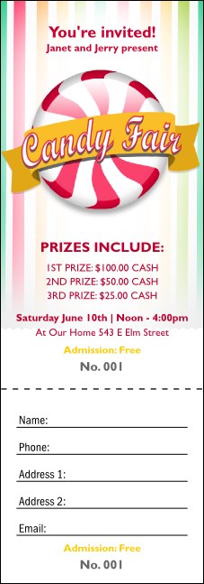 Candy Raffle Ticket Product Front