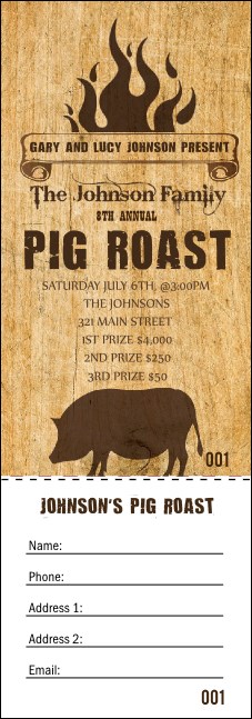 Pig Roast Raffle Ticket Product Front