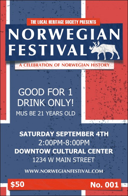 Norwegian Drink Ticket Product Front