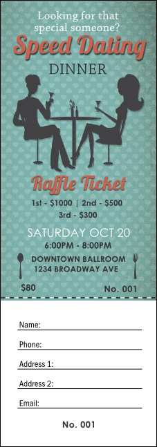Speed Dating Raffle Ticket Product Front