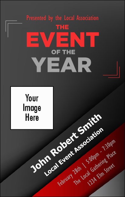 Red and Silver VIP Event Badge Medium Product Front