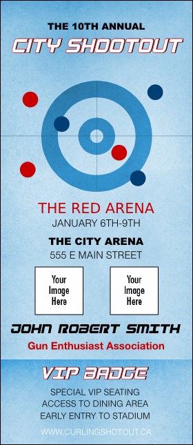 Curling VIP Event Badge Large