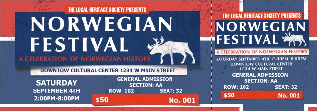 Norwegian Reserved Event Ticket Product Front