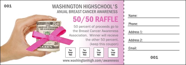 Money Ribbon Raffle Ticket Product Front