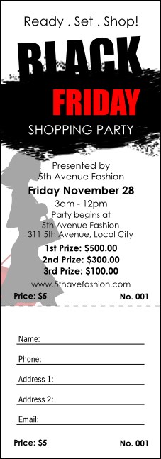 Black Friday Raffle Ticket Product Front