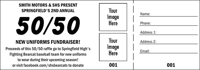 Fifty-Fifty Raffle Ticket Product Front