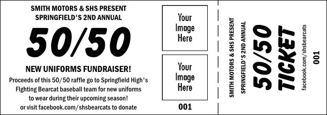 50/50 All Purpose Logo Raffle Ticket 0007