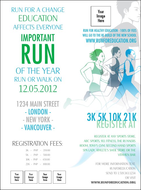 Blue & Green Charity Race Flyer Product Front