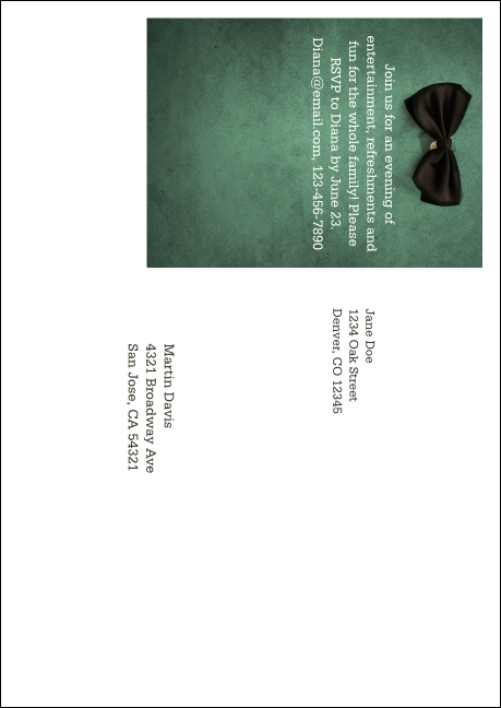 Bow Tie Postcard Mailer Product Back