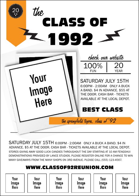 Class Reunion Mascot Orange Postcard Mailer Product Front