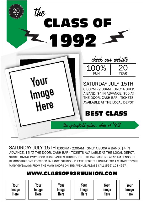 Class Reunion Mascot Green Postcard Mailer