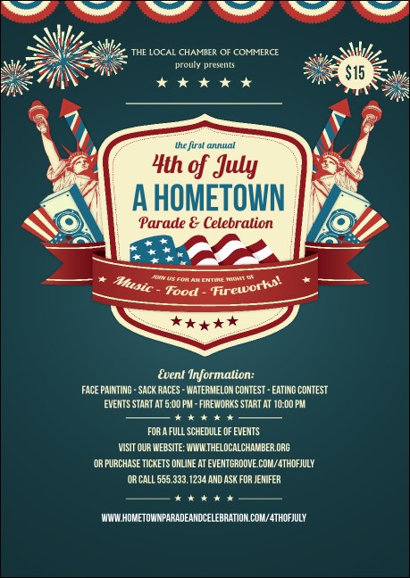 Fourth of July Freedom Blue Postcard Mailer Product Front