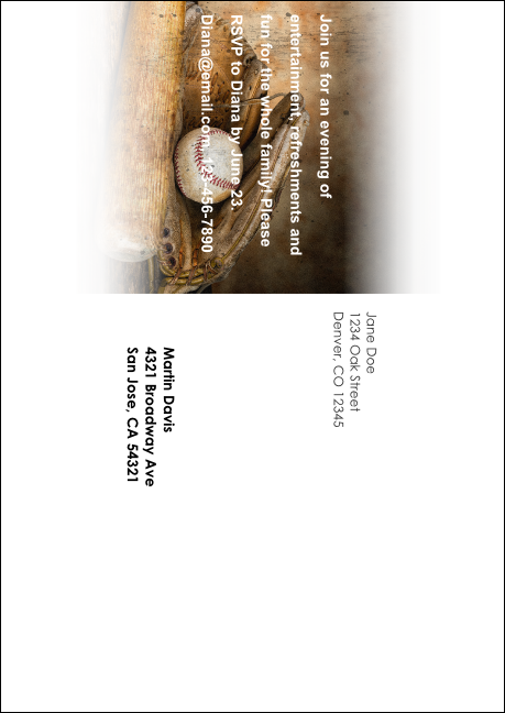 Baseball Camp Postcard Mailer Product Back