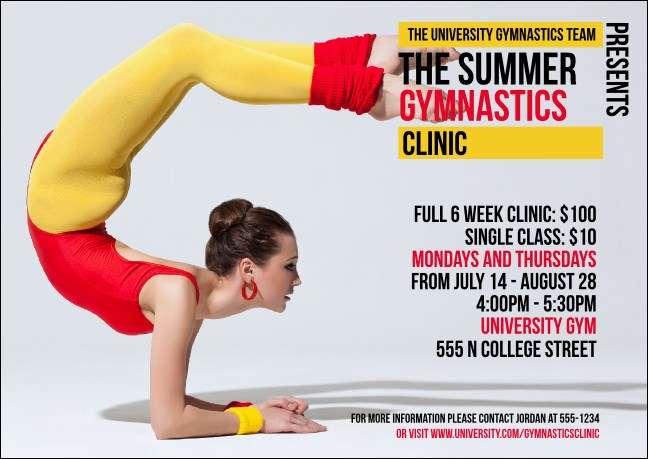 Retro Gymnastics Postcard Mailer Product Front