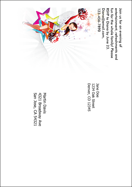 Cheerleading Spirit Postcard Mailer Product Back