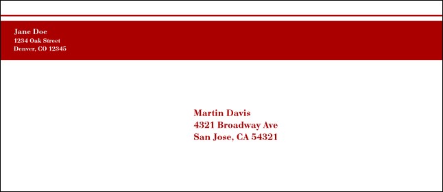 Red Stripe #10 Envelope