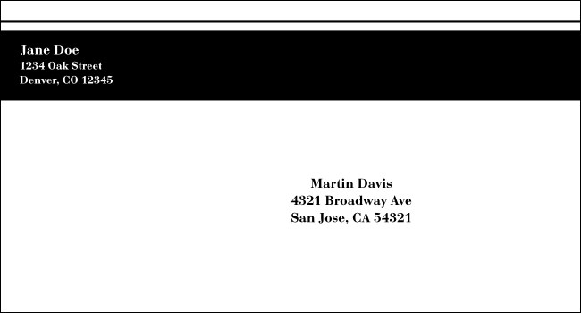 Black Stripe #6 1/2 Envelope Product Front
