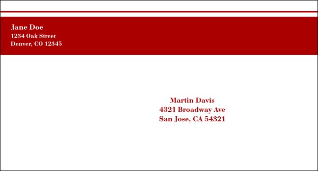 Red Stripe #6 1/2 Envelope