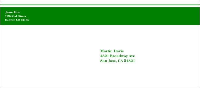 Green Stripe #9 Envelope Product Front