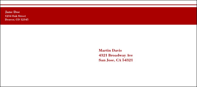 Red Stripe #9 Envelope