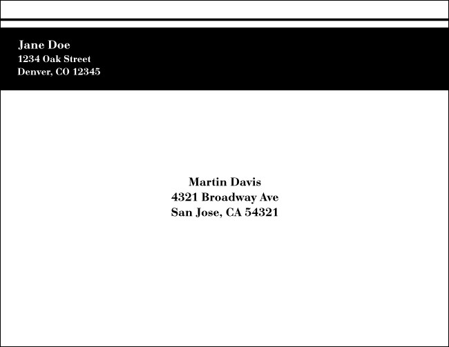 Black Stripe A2 Envelope