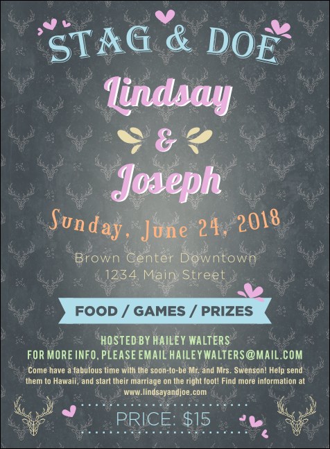 Stag and Doe Pattern Invitation