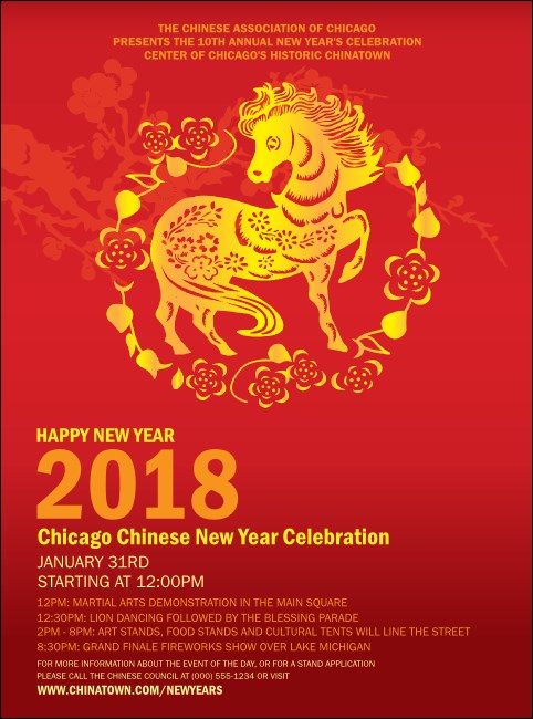 Chinese New Year Horse Flyer Product Front