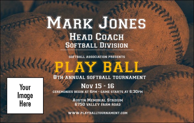 Softball Brown VIP Event Badge Medium Product Front