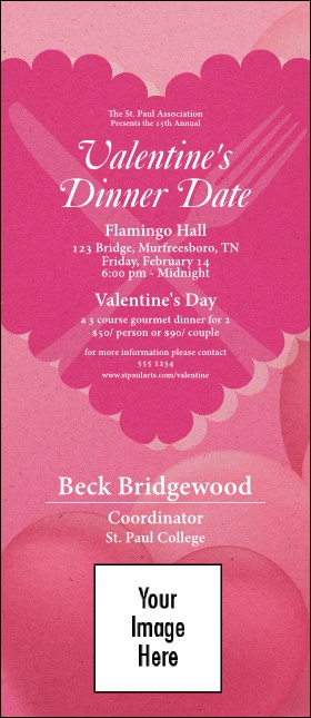 Valentine's Dinner Date  VIP Event Badge Large Product Front