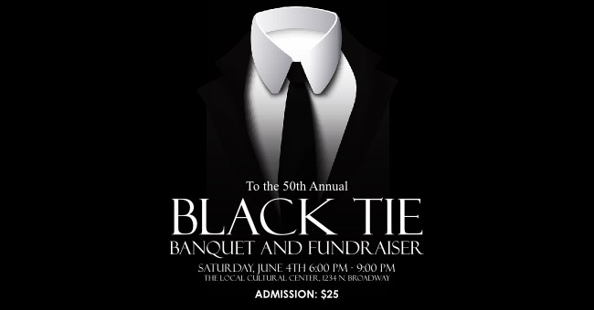 Black Tie Gala Facebook Ad