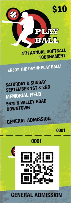 Softball QR Event Ticket