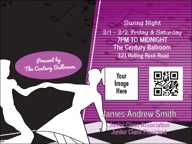 50s Swing Dance Economy Event Badge Product Front