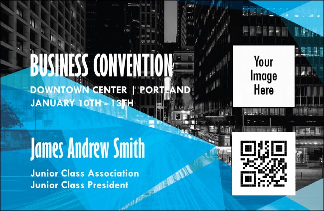 All Purpose Blue Buildings VIP Event Badge Small Product Front