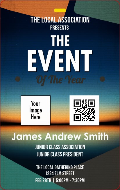 All Purpose Horizon VIP Event Badge Medium Product Front