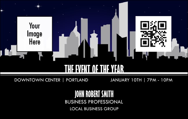 All Purpose Night Skyline VIP Event Badge Medium Product Front