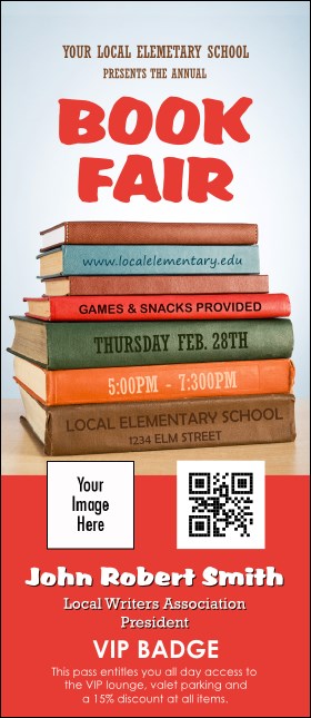 Book Fair VIP Event Badge Large