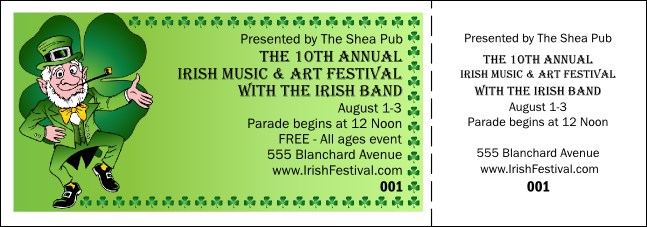 St. Patrick's Day General Admission Ticket 002 Product Front