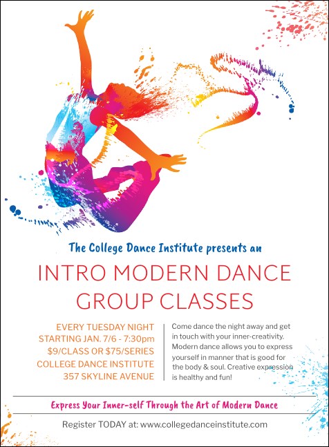 Modern Dance White Invitation