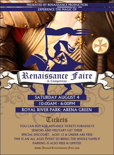 Renaissance Faire Armor Invitation Product Front