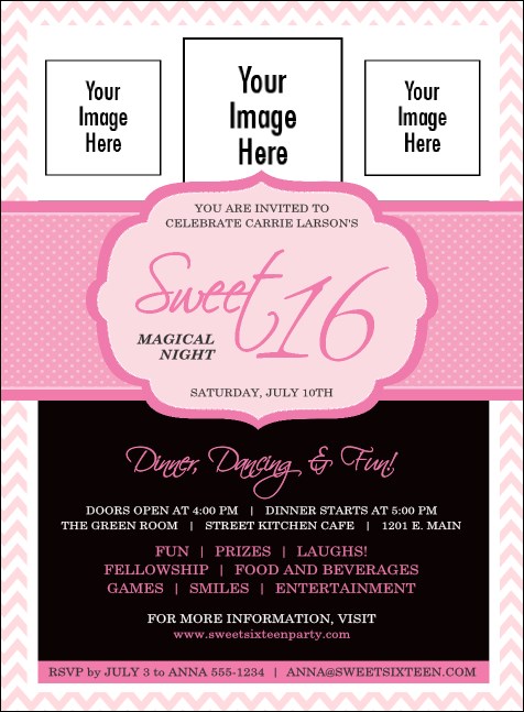 Sweet 16 Party Invitation Product Front