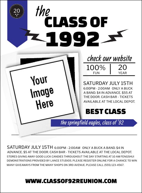 Class Reunion Mascot Blue Invitation Product Front