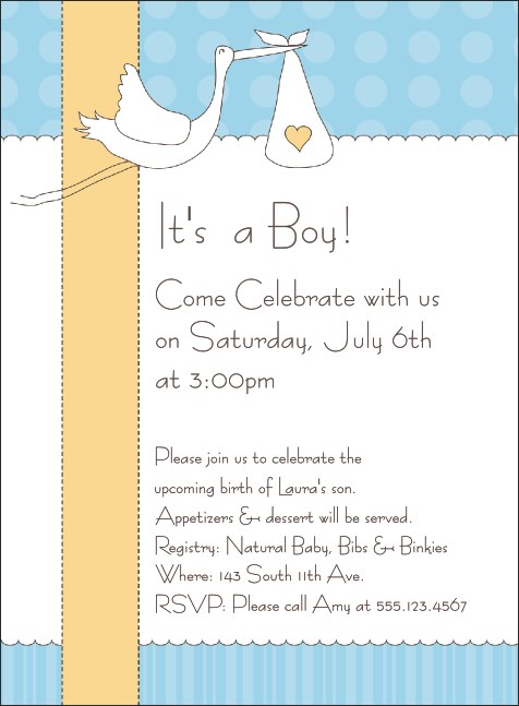 Baby Shower Invite 001 Product Front