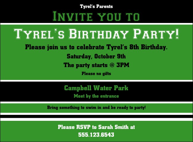 Sports Invitation 007 Product Front