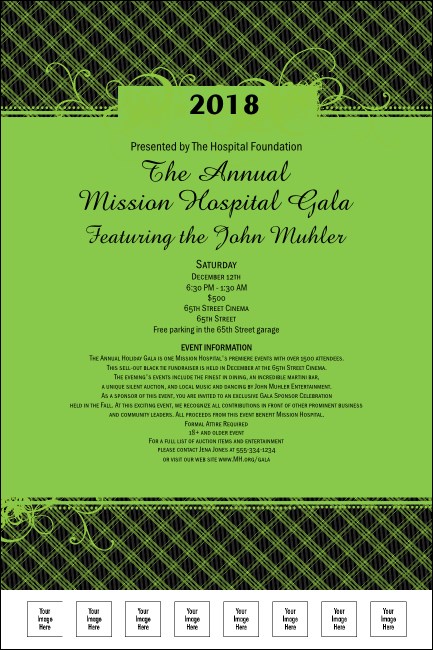 Year Gala Plaid Green Poster Product Front