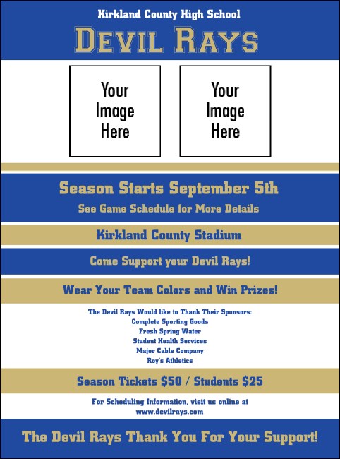 Sports Flyer 002 in Blue and Gold Product Front