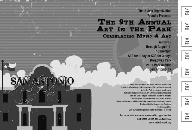 San Antonio Poster (black and white)